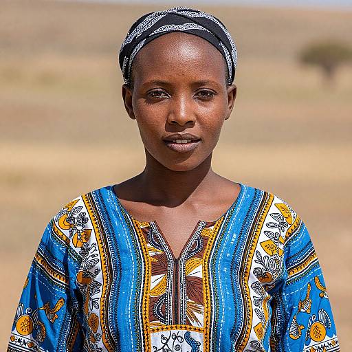 Colorful Tswana Dress Close-Up