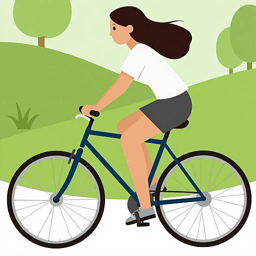 Woman Riding Bicycle Clipart