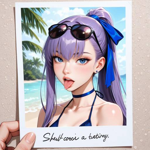 Charming Swimsuit Girl with Sunglasses