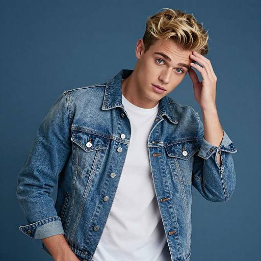 Stylish Young Man Against Blue Background