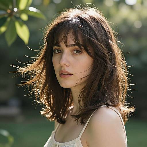 Serene Woman in Sunlit Garden