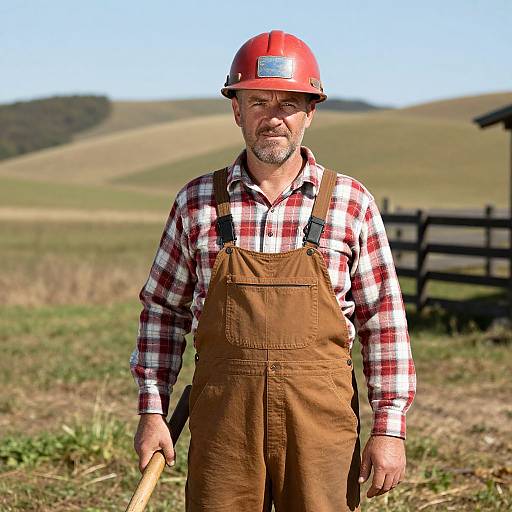 Rustic Mid-Century Farmworker Portrait