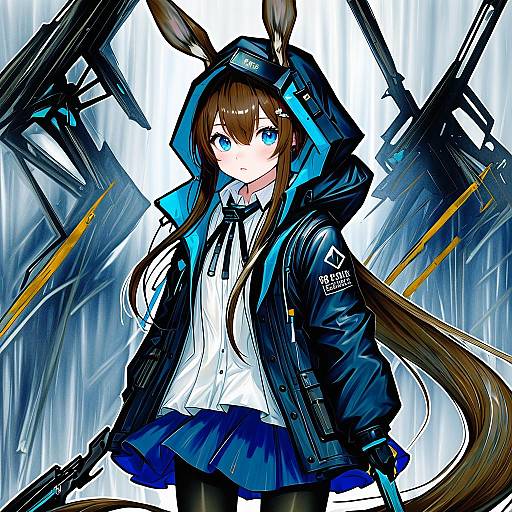 Illustration of Amiya (guard) (arknights), arknights in the style of Mitsuba choco