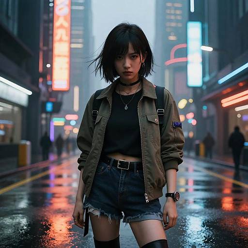 Cyberpunk Midget BBW in Neon City