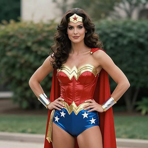 Woman in Classic 1970s Wonder Woman Costume