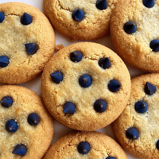 Close-Up of Golden Chocolate Chip Cookies