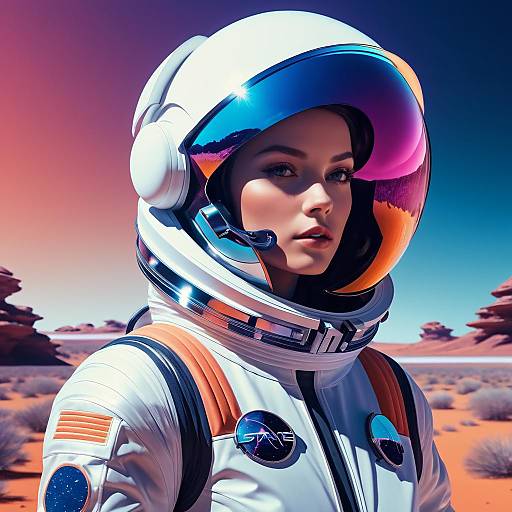 Stylish Astronaut on Alien Planet