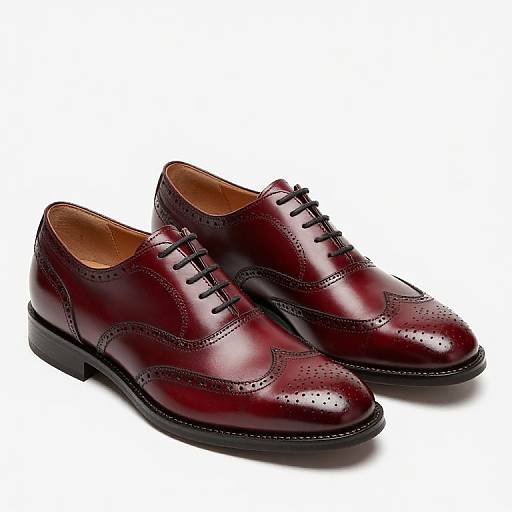 Dark Red Leather Wingtip Derby Brogues