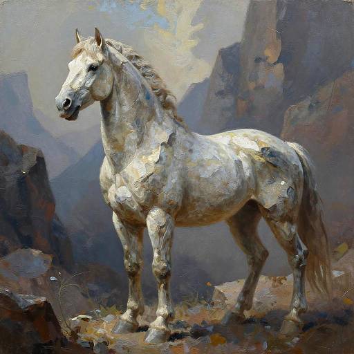 Realistic Stone Centaur in Mountains