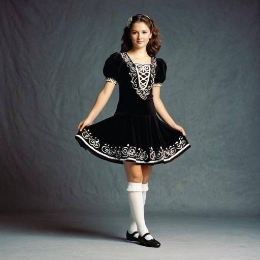 Realistic Irish Dance Girl in Black Dress