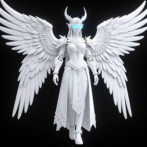 Lifelike Mechanical Winged Fantasy Figure