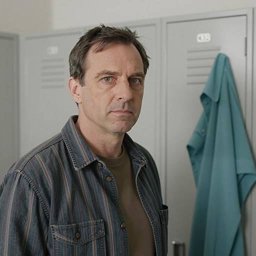 Middle-Aged Man in Striped Shirt