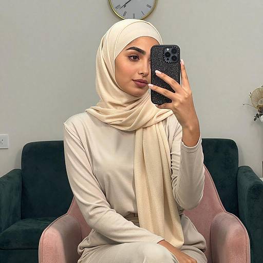 Young Woman Taking Mirror Selfie