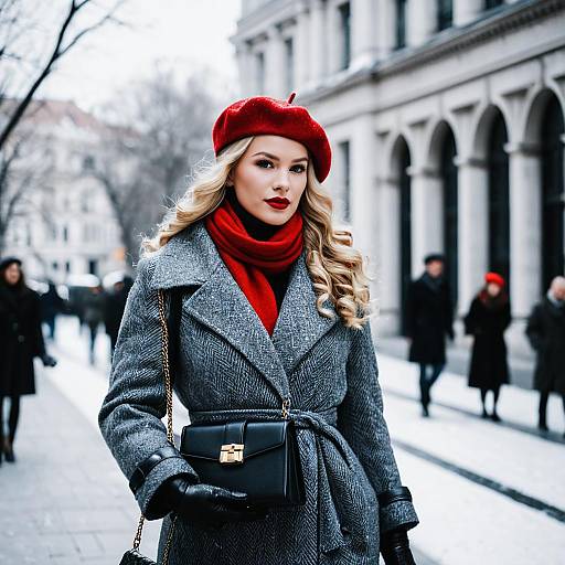Woman in Classic Winter Street Style Outfit