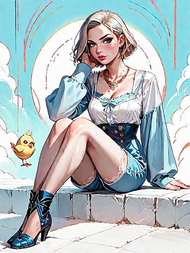 Chic Woman in Stylish Outfit Portrait