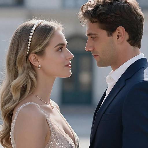 Romantic Couple Looking at Each Other