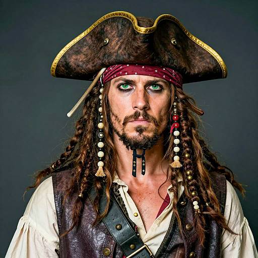 Realistic Portrait of a Male Pirate