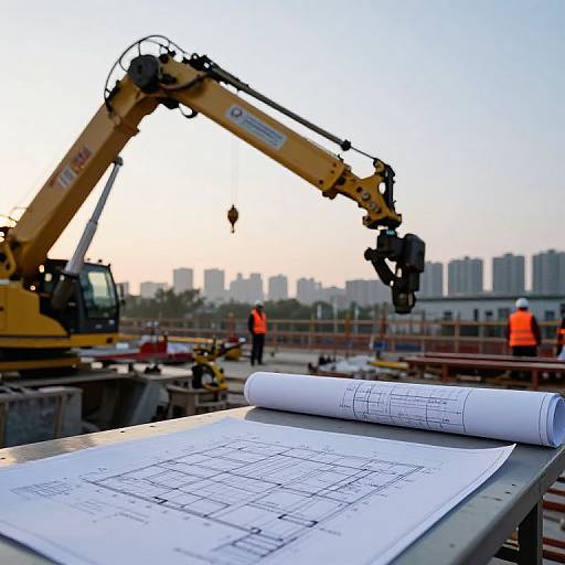Crane Arm Over Construction Site