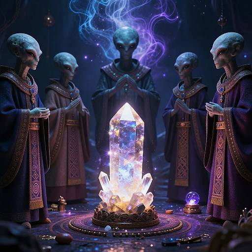 Arcturian Alien Ritual with Crystal