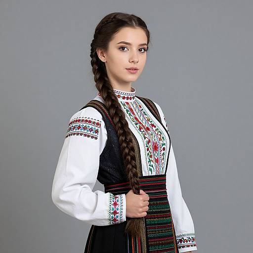 Romanian Traditional Costume Portrait
