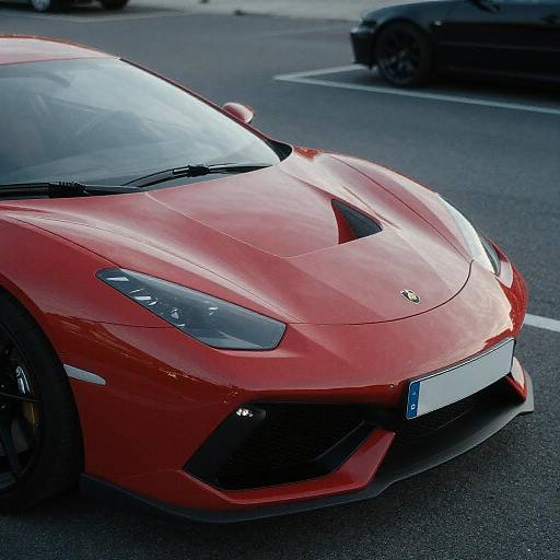 Cinematic Red-Black Supercar in Natural Light