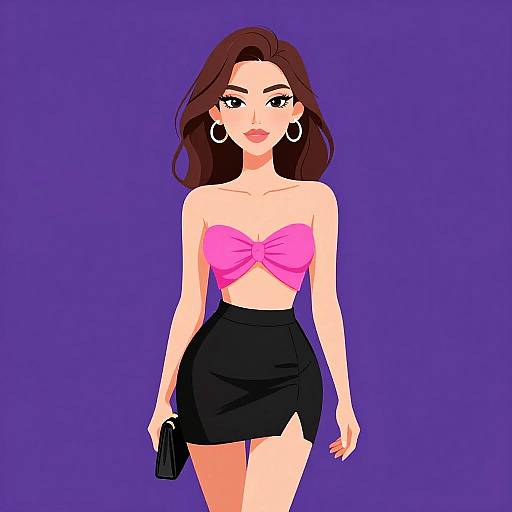 Fashionable Woman in Summer Outfit