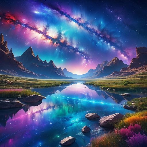 Galactic Center River Landscape Fantasy Galactic Center River Landscape Fantasy