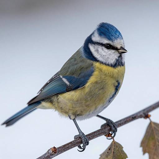 Vibrant Blue Tit Bird Close-Up Image