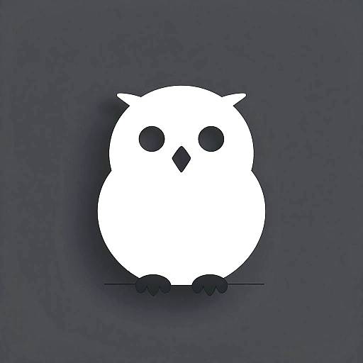 Minimalist Serene Snowy Owl Logo