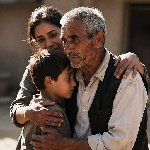 Emotional Family Moment in Sunlight