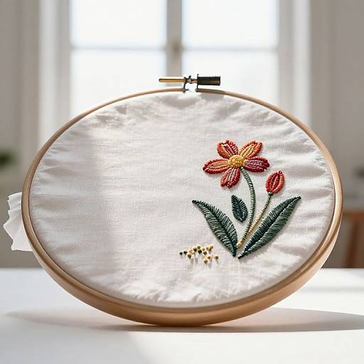 Minimalist Embroidery Appliqué in Morning Light