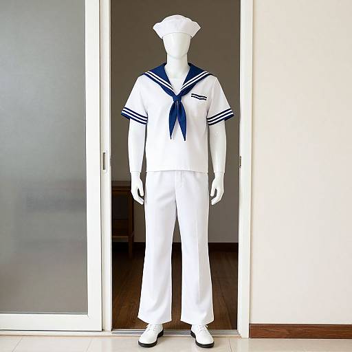 Adult Sailor in White Uniform