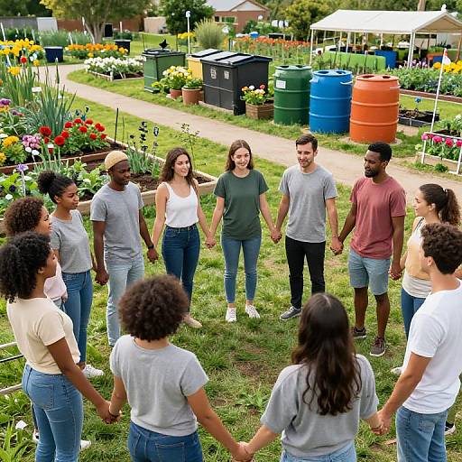 Diverse Community Garden Unity