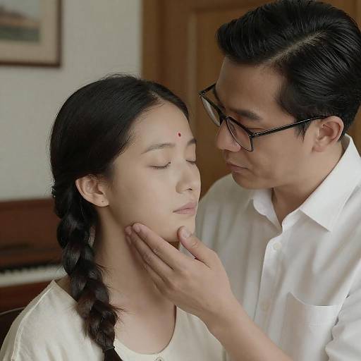 Intimate Close-Up of a Man and Woman