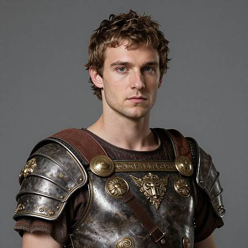 Ancient Roman Warrior in Ornate Armor