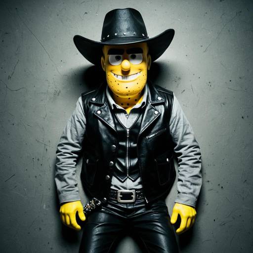Cowboy Cosplay with Yellow Cartoon Mask