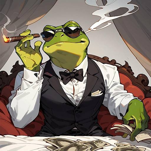 Pepe the Frog in a Luxurious Setting