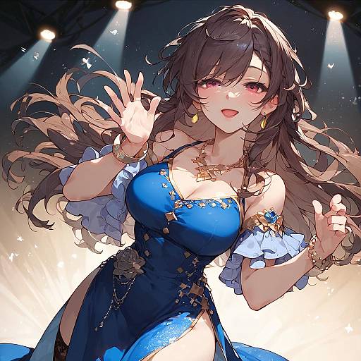 Vibrant Idol Concert Scene with Two Girls