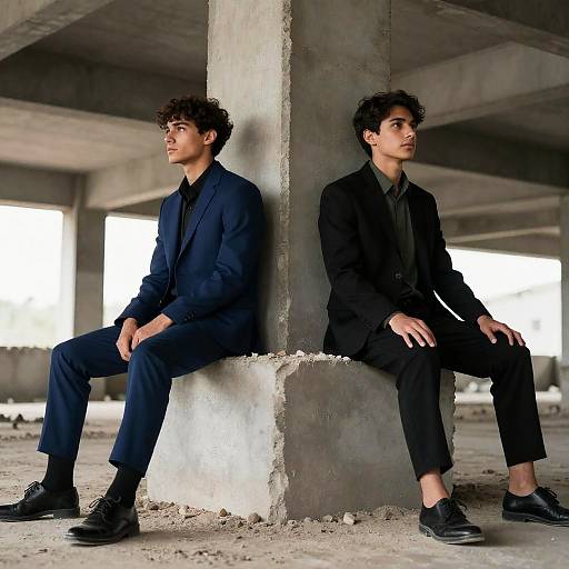 Young Men Relaxing in Urban Decay