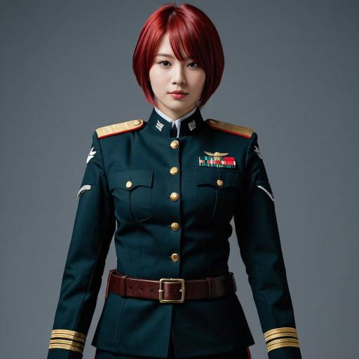 Woman in Military Uniform with Red Hair