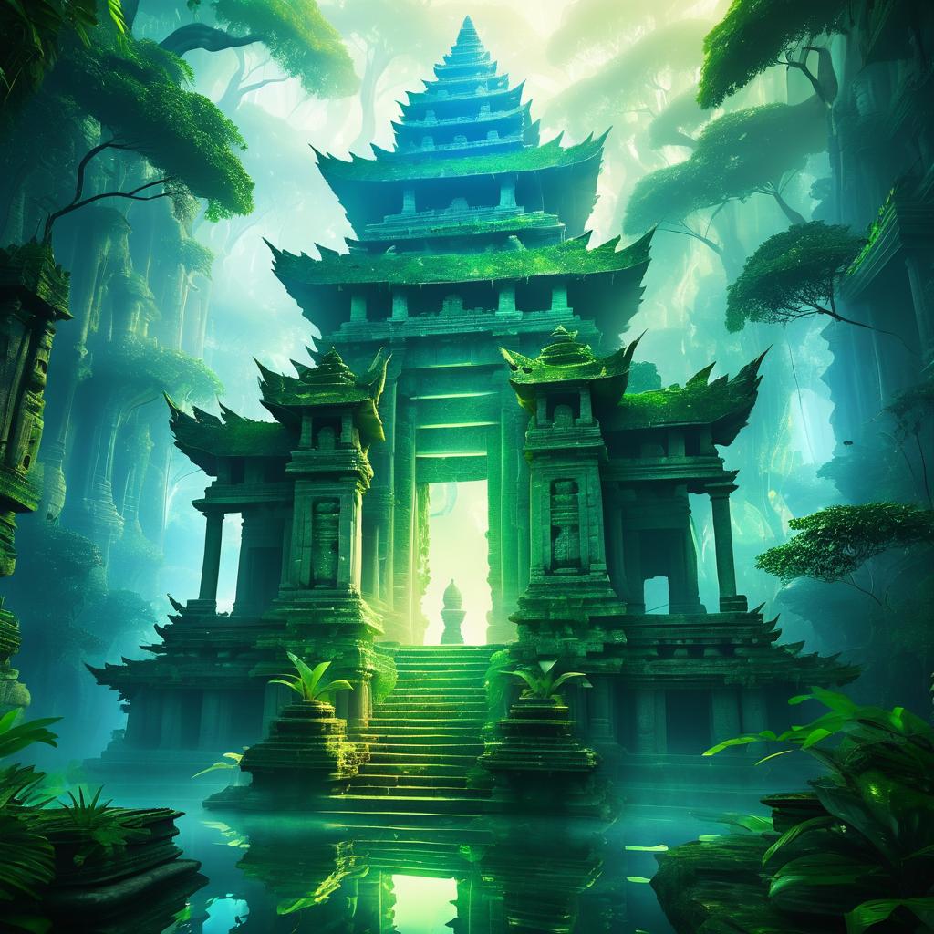 Mystical Ancient Temple in Lush Jungle