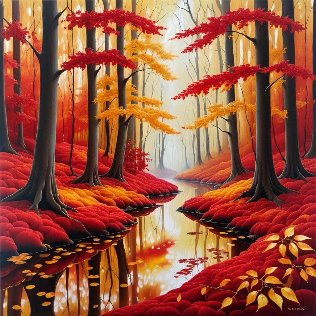 Surreal Autumn Forest in Hyperrealism