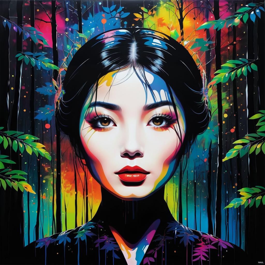 Enchanting Pop Art in a Mystic Forest