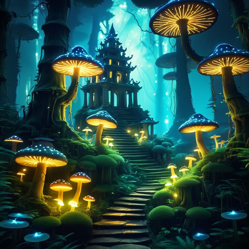 Enchanted Forest with Glowing Mushrooms