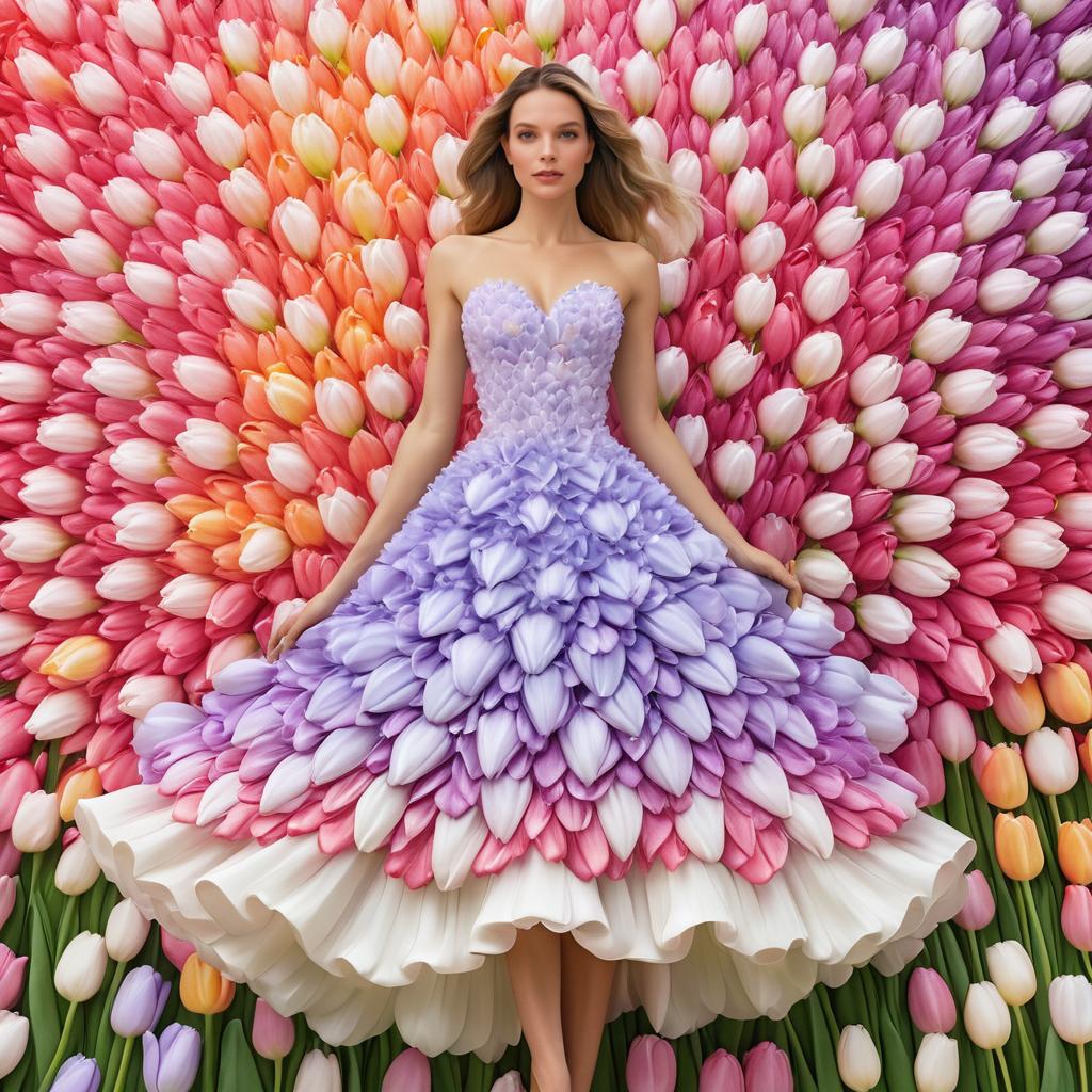 Stunning Floral Dress Made of Tulips