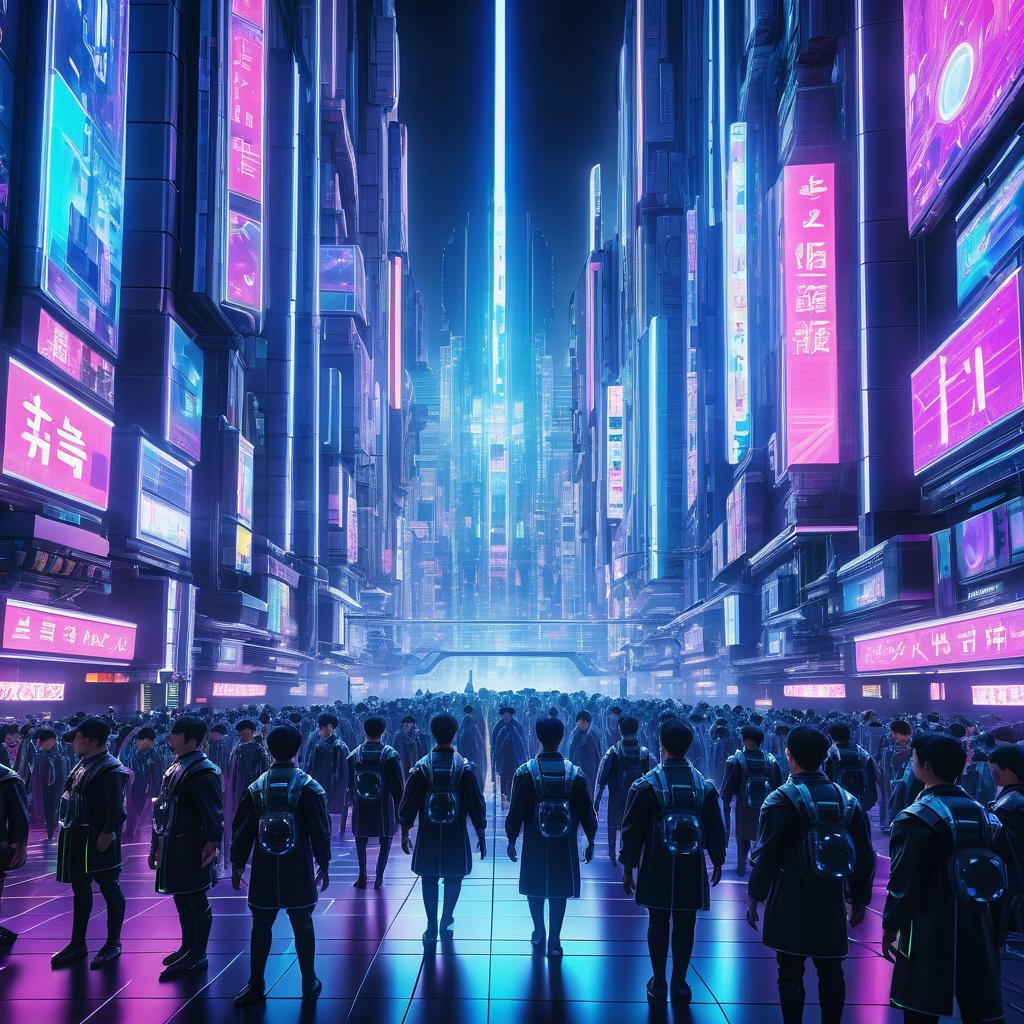 Futuristic Cybernetic Engineers in Neon Tokyo