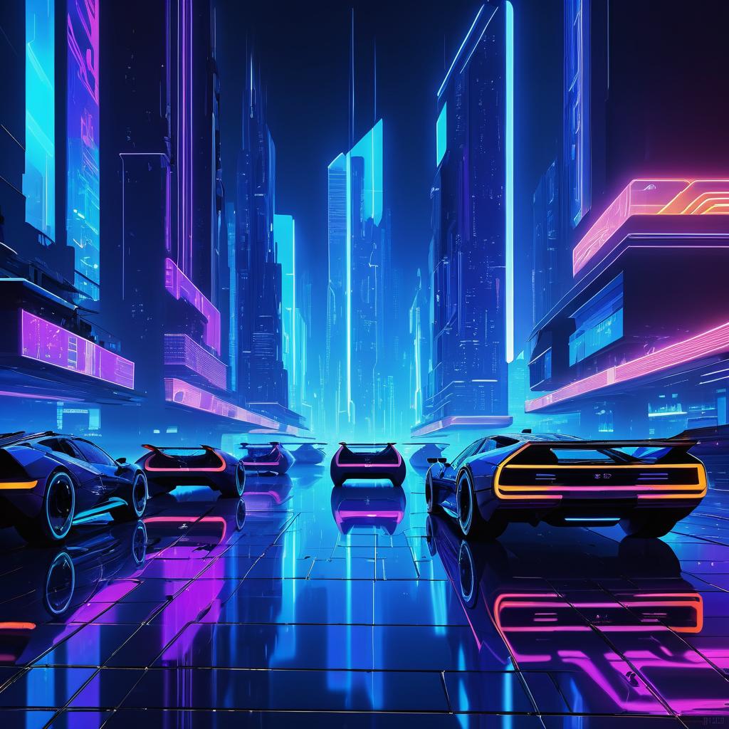 Vibrant Cyberpunk City Skyline at Night