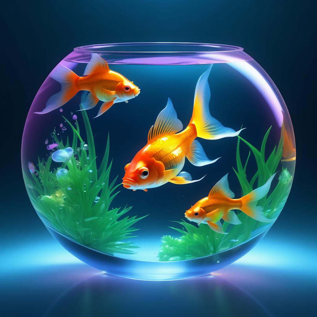 Hyperrealistic Goldfish Bowl Art