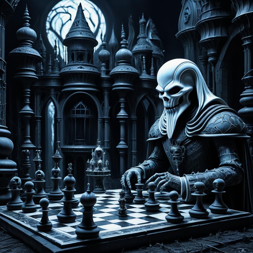 Ghostly Chess Match in a Haunted Mansion