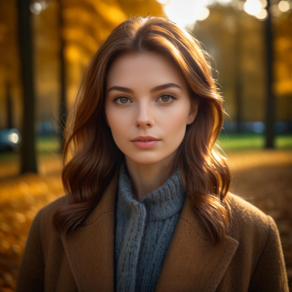 Elegant Portrait of a Woman in Autumn